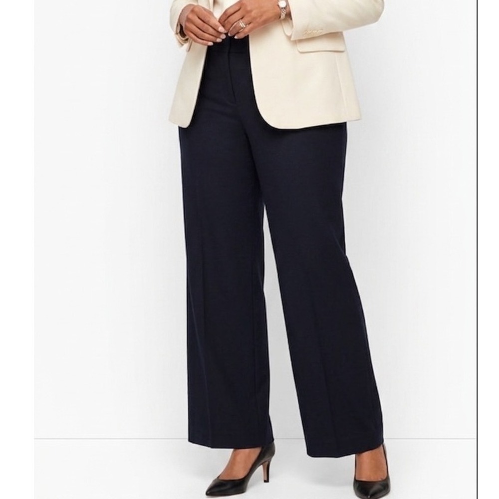 Talbots Heritage Wide Leg Black Pants 16 Plus Interview Office Professional